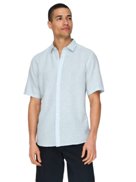 Only & Sons Κοντομάνικο Λινό Πουκάμισο Cashmere...