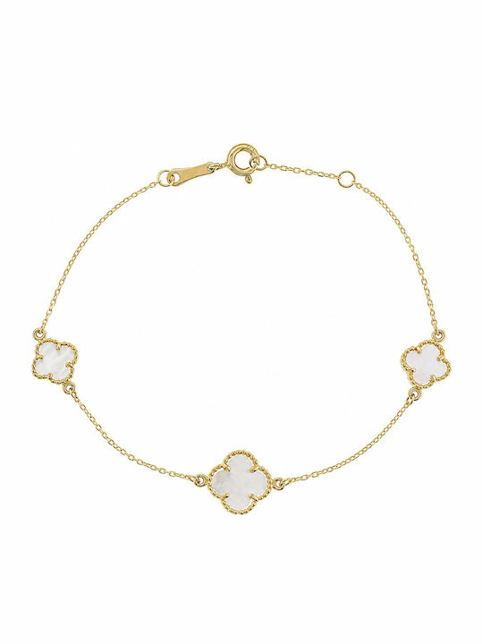 Senzio Belibasakis Women's Gold 14K Chain Bracelet with Pearls
