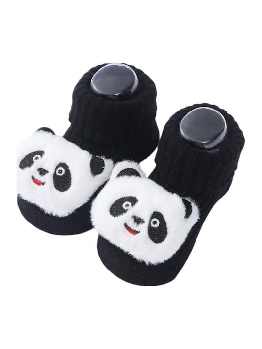 3d Süße Baumwollsocken Figur Panda Schwarz