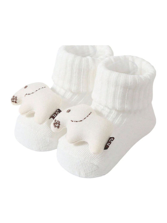 3D Cute Socks Elephant Figure White