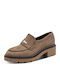Δερμάτινα Γυναικεία Loafers σε Μπεζ Χρώμα