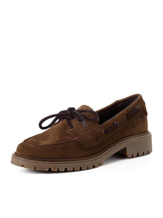 Tamaris Leather Women's Moccasins in Tabac Brow...