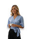 Women's Blouse Polka Dot Blue