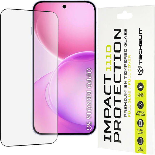 Techsuit Voller Leim Vollflächig gehärtetes Glas (Oppo Reno16 / Reno16 Pro)