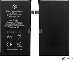 Prio Съвместима батерия за замяна 3692mAh за Apple Iphone 17 Prio Съвместима батерия за замяна 3692mAh за Apple Iphone 17
