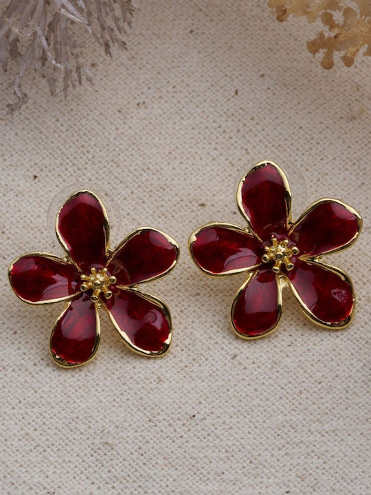 Heliophilia Silver Heliophilia Silver Vergoldete Bordeaux Ohrringe