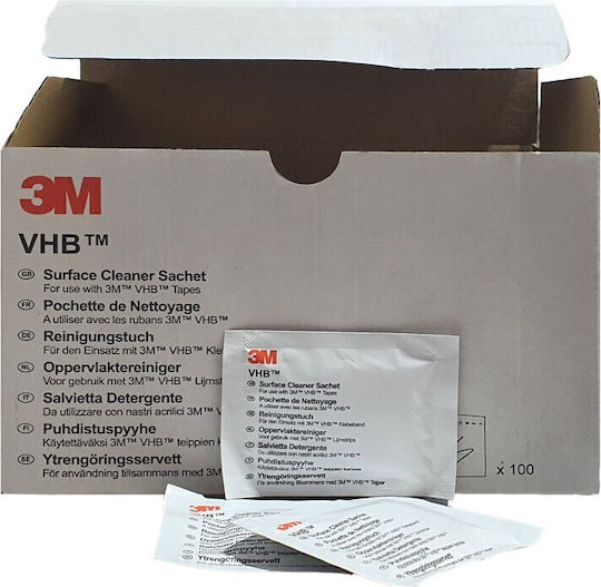 3M VHB Surface Cleaning Wipes Box/100