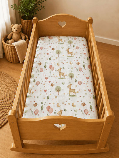 Bunny Bebe Deer Pink Baby Sheets 80x110cm