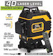Helix Powerlevel 4D Αυτορυθμιζόμενο Γραμμικό Αλφάδι Laser Πράσινης Δέσμης με Εύρος Εργασίας 30m
