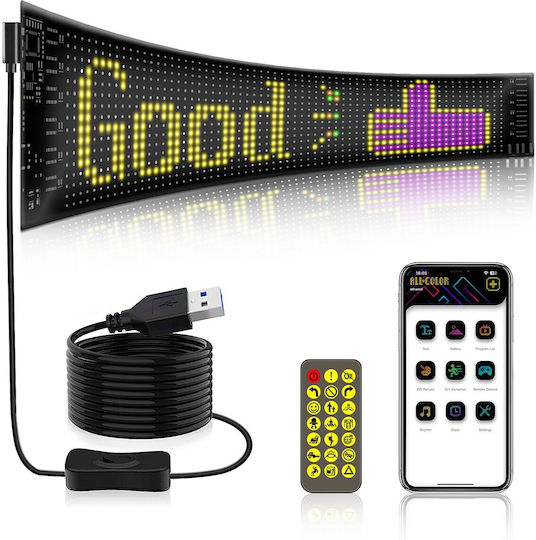 GloboStar Плъзгаща се LED табела Едностранна Водоустойчива 64x16cm RGB
