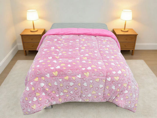 Dimcol Kinderbettdecke Einhorn Rosa 175x225cm
