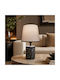 Metal Table Lamp for E27 Fitting with Beige Shade and Orange Base