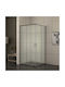 Inter Ceramic Καμπίνα Ντουζιέρας με Συρόμενη Πόρτα 80x80x180cm Fabric