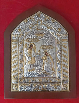 Panagia Pantanassa Silver Sheet 925° Gold 24k Dimensions 39 x 31 cm