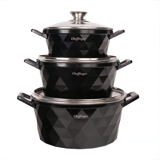 Cheffinger Диамант Комплект Съдове За Готвене 3 Части Cheffinger Диамант Комплект Съдове За Готвене 3 Части