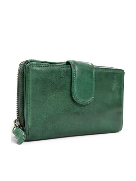 Large Leather Women's Wallet Green