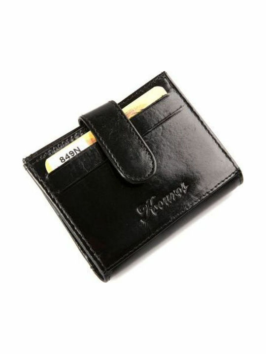 Leather Men's Card Wallet Black