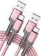 Jsaux Braided Cable USB-C Male - USB-C Pink 2m 2 Pieces