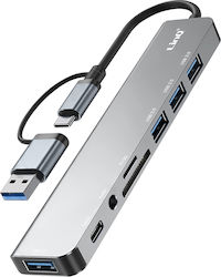 Linq Multimedia USB-Hub Adapter Multiport 8-in-1 5gbps Otg Funktion Linq Multimedia USB-Hub Adapter Multiport 8-in-1 5gbps Otg Funktion