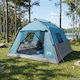 vidaXL Camping Pop Up Blue 4 Seasons Tent for 3...