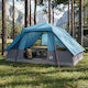 vidaXL Family Camping Tent Storage Blue with Do...