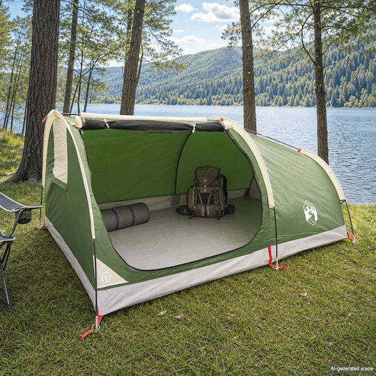 vidaXL Campingzelt Tunnel Klettern Grüne 4 Jahreszeiten Für 2 Personen Wasserabweisung 3000mm 227x153x95cm