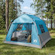 vidaXL Camping Pop Up Mountaineering Tent Blue ...
