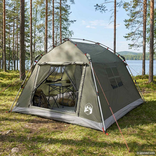 vidaXL Campingzelt Pop Up Grüne 4 Jahreszeiten Für 3 Personen 260x228x160cm