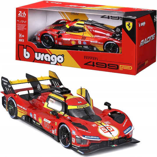 2024 Ferrari 499p #50 Fuoco Molina Nielsen Câștigător 2024 24 Ore Le Mans Curse 1/24 Scară Roșu Galben Negru