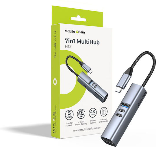 Mobile Origin USB Hub 3 Ports with USB-C / USB-A Connection