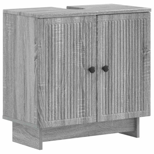 vidaXL Badezimmer Waschtisch-Einheit Ohne Waschbecken M59.5xB31.5xH59cm Grau