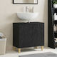 vidaXL Badezimmer Waschtisch-Einheiten Ohne Waschbecken M59.5xB31.5xH59cm Schwarz