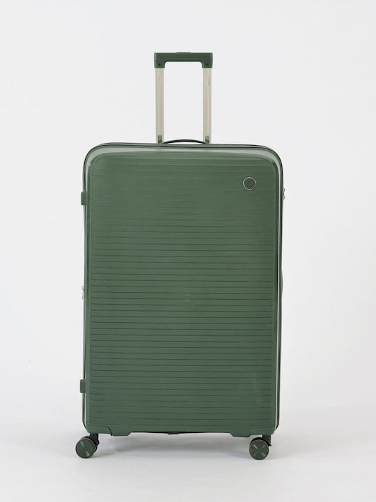 Olia Home Large Hard Green Suitcase Height 85cm