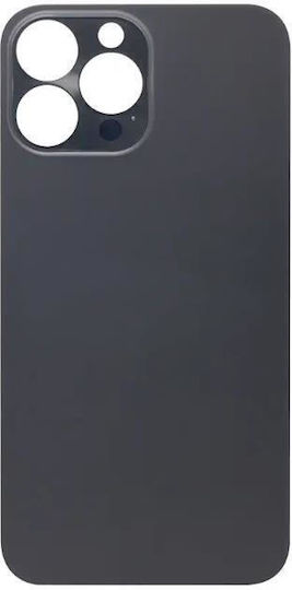 Apple Iphone 13 Pro Max Back Glass Large Hole Black Graphite Oem Logo