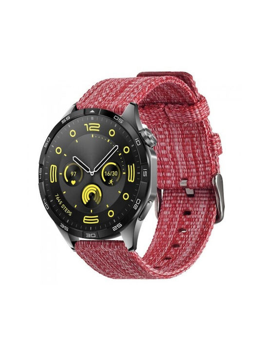 Nylon Canvas Silver Buckle Xiaomi Watch 5 47mm 22mm Red
