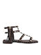 Flache Sandalen Für Damen Gladiator Braun