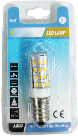 LED Bulb 5W 115mm for E14 Socket Yellow 400lm