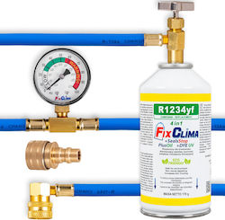 Κιτ Γεμίσματος Κλιματισμού Αυτοκινήτου Fixclima R1234yf 4σε1 170g Μανόμετρο Σωλήνα & Αντάπτορα Uv Dye Λάδι Στεγανωτικό Κιτ Γεμίσματος Κλιματισμού Αυτοκινήτου Fixclima R1234yf 4σε1 170g Μανόμετρο Σωλήνα & Αντάπτορα Uv Dye Λάδι Στεγανωτικό