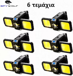 Spywolf Mini Ultra Strong LED Водоустойчив Мултифункционален Фенер COB Презареждаем Type-C Порт 6 Бр Tc-563 Spywolf Mini Ultra Strong LED Водоустойчив Мултифункционален Фенер COB Презареждаем Type-C Порт 6 Бр Tc-563