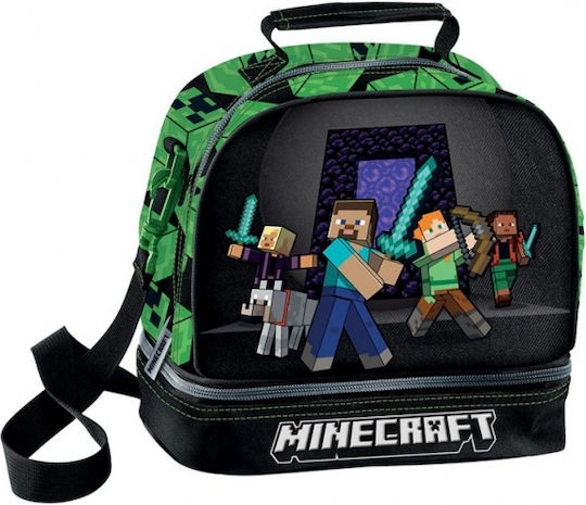 Graffiti Ученическа Термо Плик За Храна Зелен Minecraft 20x16x22см