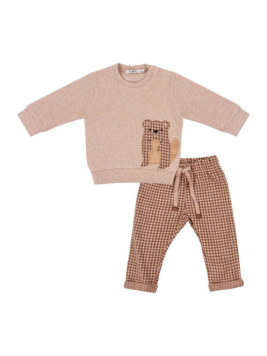 Kinderbekleidungsset mit Hosen Winter 2 Stück Beige