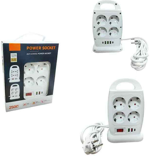 Power Strip 8 Sockets with 8 USB-A and Switch