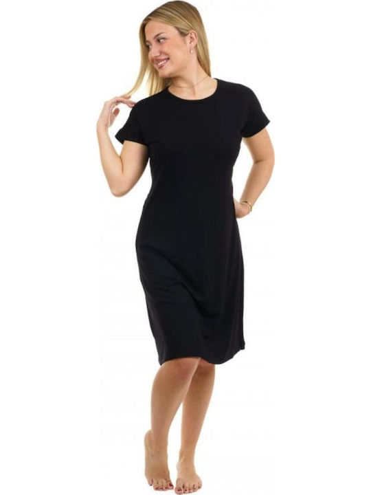 Billy Rochii De Vară Pentru Femei Midi Tricou Rochie Mâneca Scurtă 2379-Negru-XL