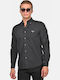 Long Sleeve Cotton Shirt in Regular Fit Black