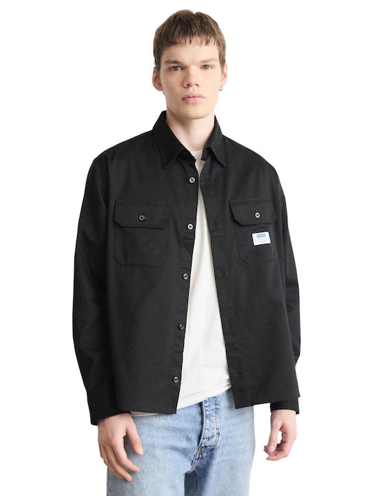 Ekynone Long Sleeve Cotton Shirt in Regular Fit Black