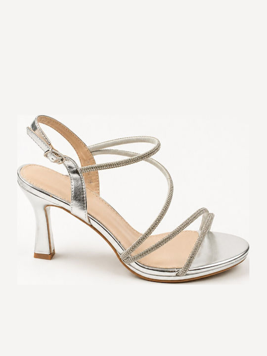Fshoes Sandals with Strass Silver