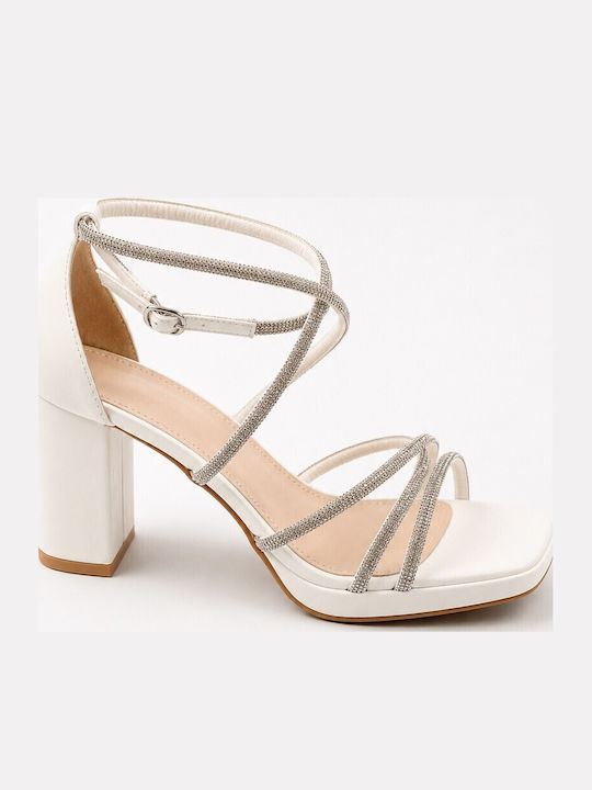 Sandals with Strass White