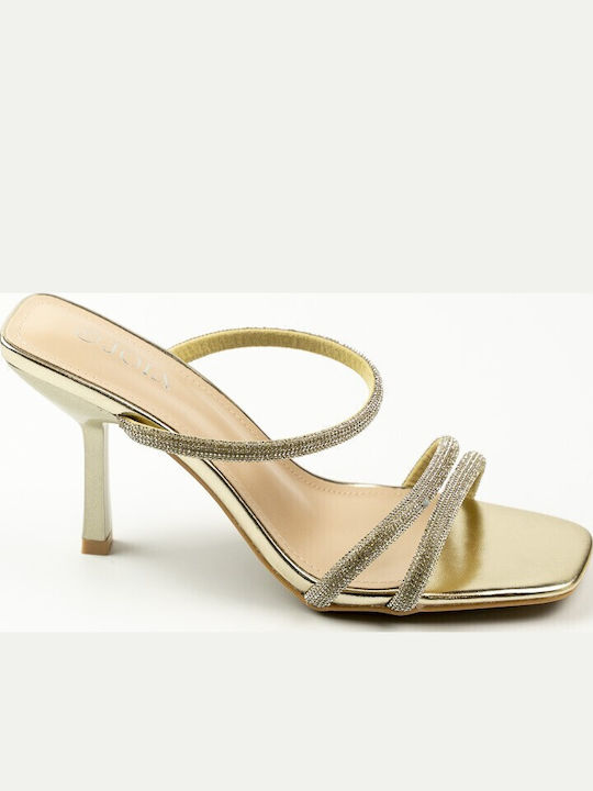 Fshoes Sandals with Strass Gold