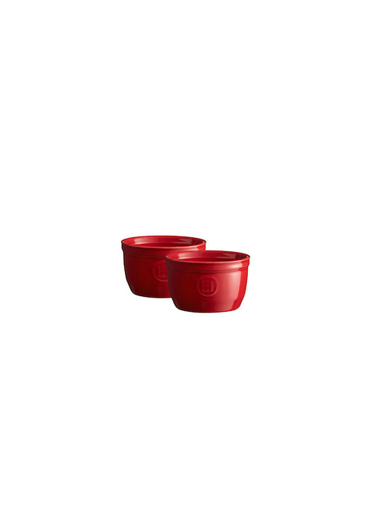 Emile Henry Vas Rotund Rezistent La Căldură Pentru Souffle 9x9cm 2 Bucăți