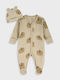 Energiers Energino Baby Set Onesie with Cap Beige-Brown 2 Pieces